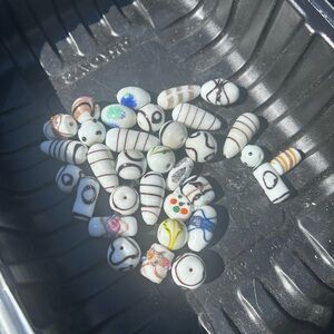 White Glass Lamp work Beads